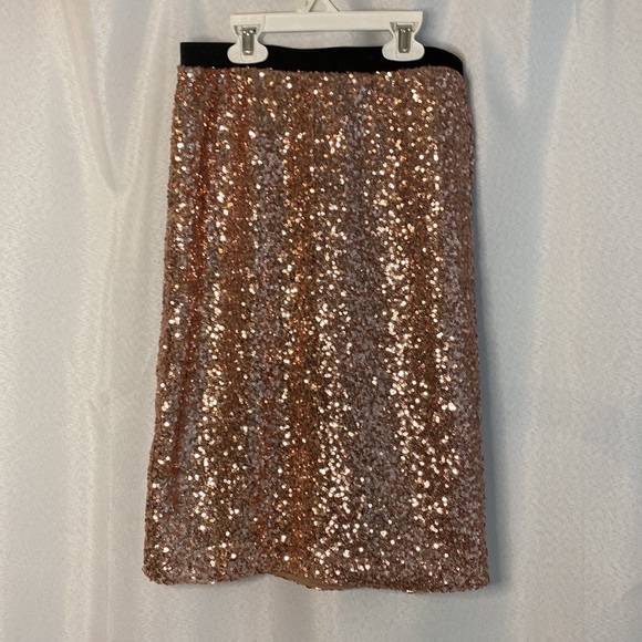 ❗️MOVING SALE❗️ The Limited Sequin Pencil Skirt Rose Gold Size S - Picture 3 of 7